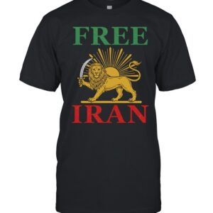 Free Iran With Lion And Sun Shiro Khorshid Symbol-Unisex T-Shirt