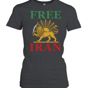 Free Iran With Lion And Sun Shiro Khorshid Symbol-Women T-Shirt