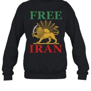 Free Iran With Lion And Sun Shiro Khorshid Symbol-Sweatshirt