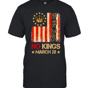 No Kings March 28 2026 No Kings Day American Flag Vintage-Unisex T-Shirt
