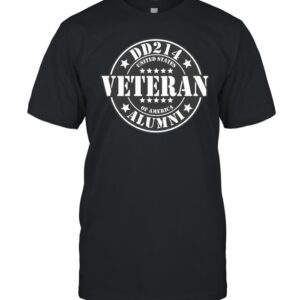 DD214 Alumni Military Patriotic US Flag US Army Veteran Graphic-Unisex T-Shirt