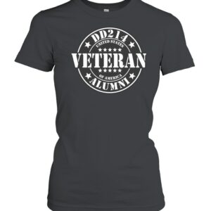 DD214 Alumni Military Patriotic US Flag US Army Veteran Graphic-Women T-Shirt